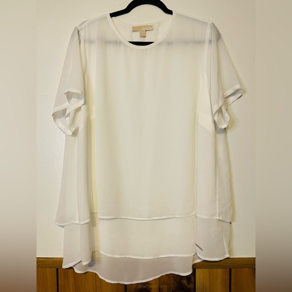 Michael Kors Cream Sheer Blouse